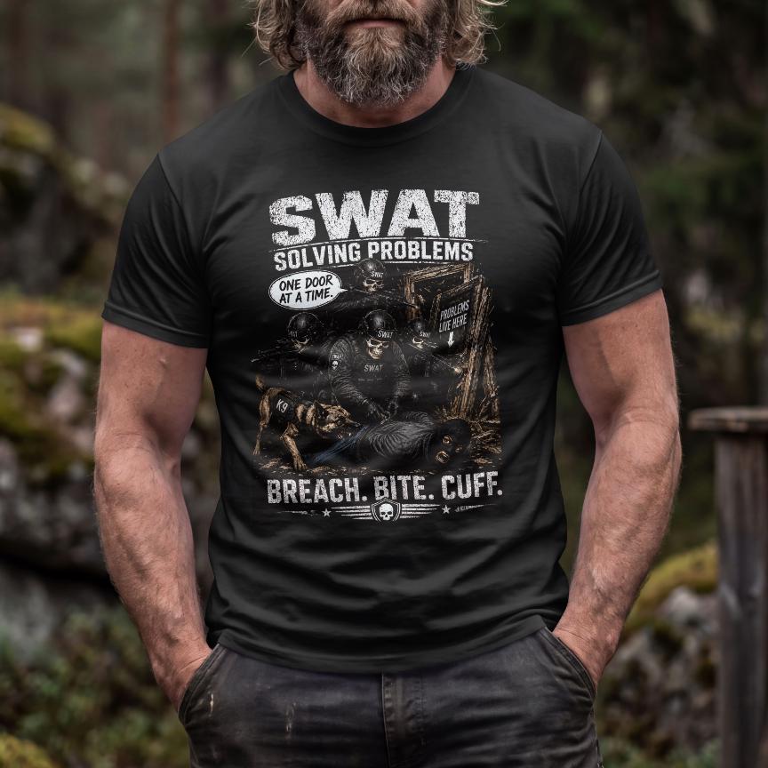 SWAT Breach Bite Cuff Shirt, Police K9 Tactical Team Tee