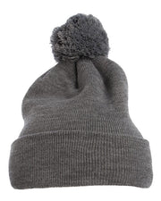 YP Classics 1501P Pom-Pom Cuffed Knit Beanie