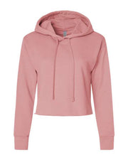 Next Level 9384 Women's Laguna Sueded Raw Edge Crop Hoodie Sweatshirt