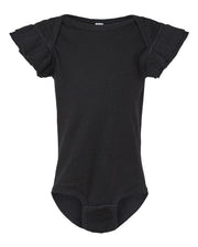 Rabbit Skins 4439 Infant Flutter Sleeve Baby Rib Bodysuit