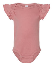 Rabbit Skins 4439 Infant Flutter Sleeve Baby Rib Bodysuit