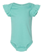Rabbit Skins 4439 Infant Flutter Sleeve Baby Rib Bodysuit