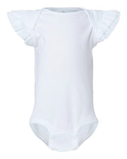 Rabbit Skins 4439 Infant Flutter Sleeve Baby Rib Bodysuit
