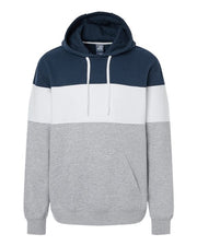 J. America 8644 Men's Varsity Fleece Colorblocked Hooded Sweatshirt