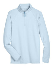 Devon & Jones DG480 Men's CrownLux Performance® Clubhouse Micro-Stripe Quarter-Zip Pullover