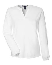 Devon & Jones DP122W Women's Raleigh Half-Placket Knit Top