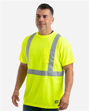 Berne Apparel HVK012 Men's Hi-Vis Class 2 Performance Pocket T-Shirt