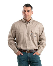 Berne Apparel FRSH10T Men's Tall Flame-Resistant Button Down Work Shirt
