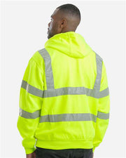 Berne Apparel HVF021 Men's Berne Hi-Vis Class 3 Lined Hooded Sweatshirt