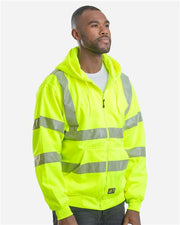 Berne Apparel HVF021 Men's Berne Hi-Vis Class 3 Lined Hooded Sweatshirt