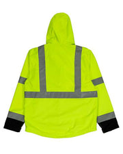 Berne Apparel HVJS206 Men's Hi-Vis Class 3 Hooded Soft Shell Jacket