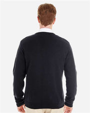 Harriton M425 Men's Pilbloc™ V-Neck Button Cardigan Sweater