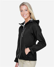 North End 78166 Women's Prospect Two-Layer Fleece Bonded Soft Shell Hooded Jacket