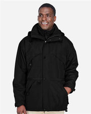 North End 88007 Men's 3-in-1 Parka with Dobby Trim