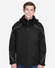 North End 88196 Men's Angle 3-In-1 Jacket with Bonded Fleece Liner