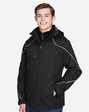 North End 88196 Men's Angle 3-In-1 Jacket with Bonded Fleece Liner