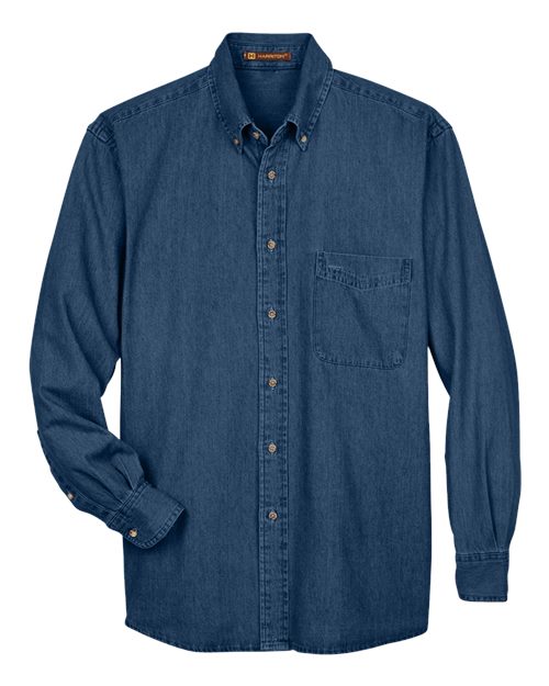 Harriton M550T Men's Tall Denim Shirt