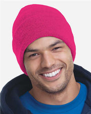 Bayside 3825 USA-Made 12'' Knit Cuffed Beanie