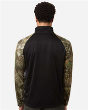 RealTree RT5703 Unisex Realtree® Performance Colorblocked Quarter-Zip Pullover
