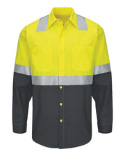 Red Kap SY14 Men's Enhanced & Hi-Visibility Long Sleeve Work Shirt