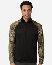 RealTree RT5703 Unisex Realtree® Performance Colorblocked Quarter-Zip Pullover