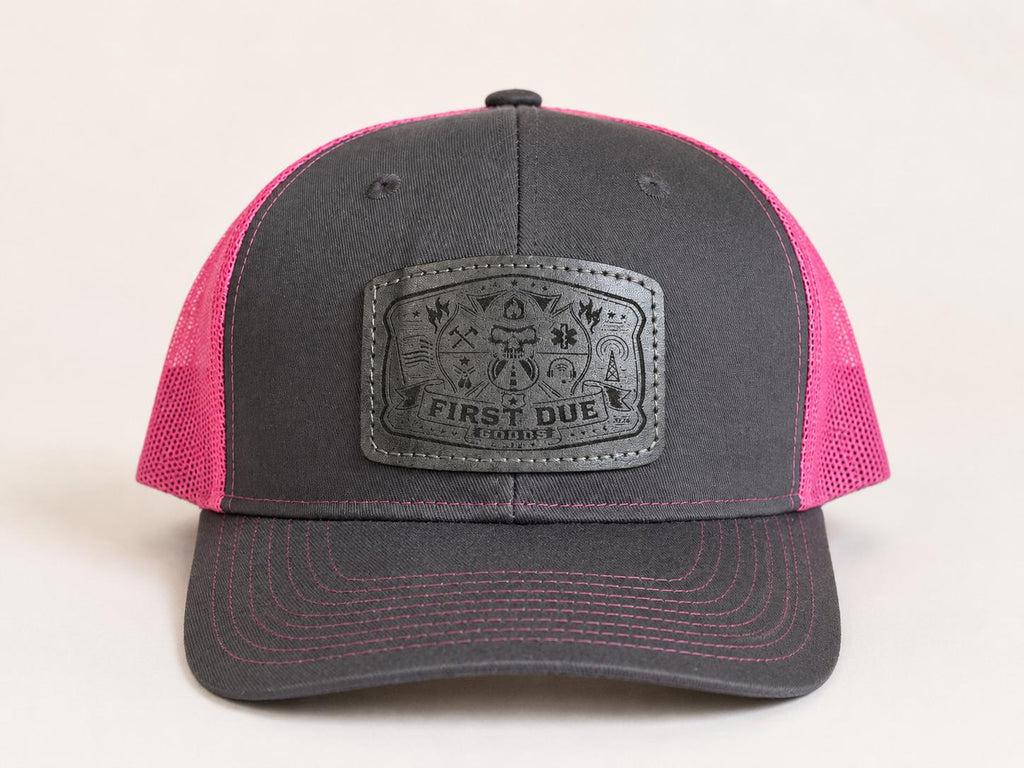 Custom Laser-Engraved Leather Patch Trucker Hat