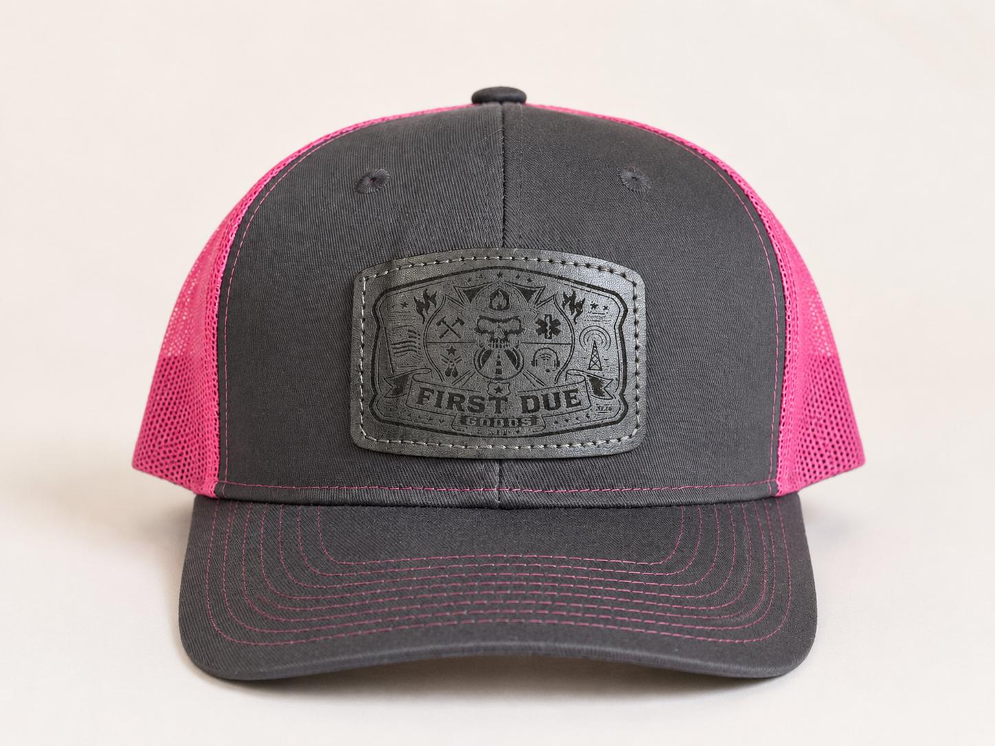 Custom Laser-Engraved Leather Patch Trucker Hat