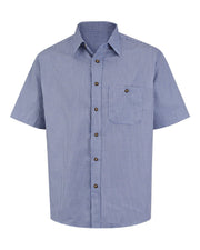 Red Kap SP84 Men's Mini-Plaid Uniform Short Sleeve Shirt