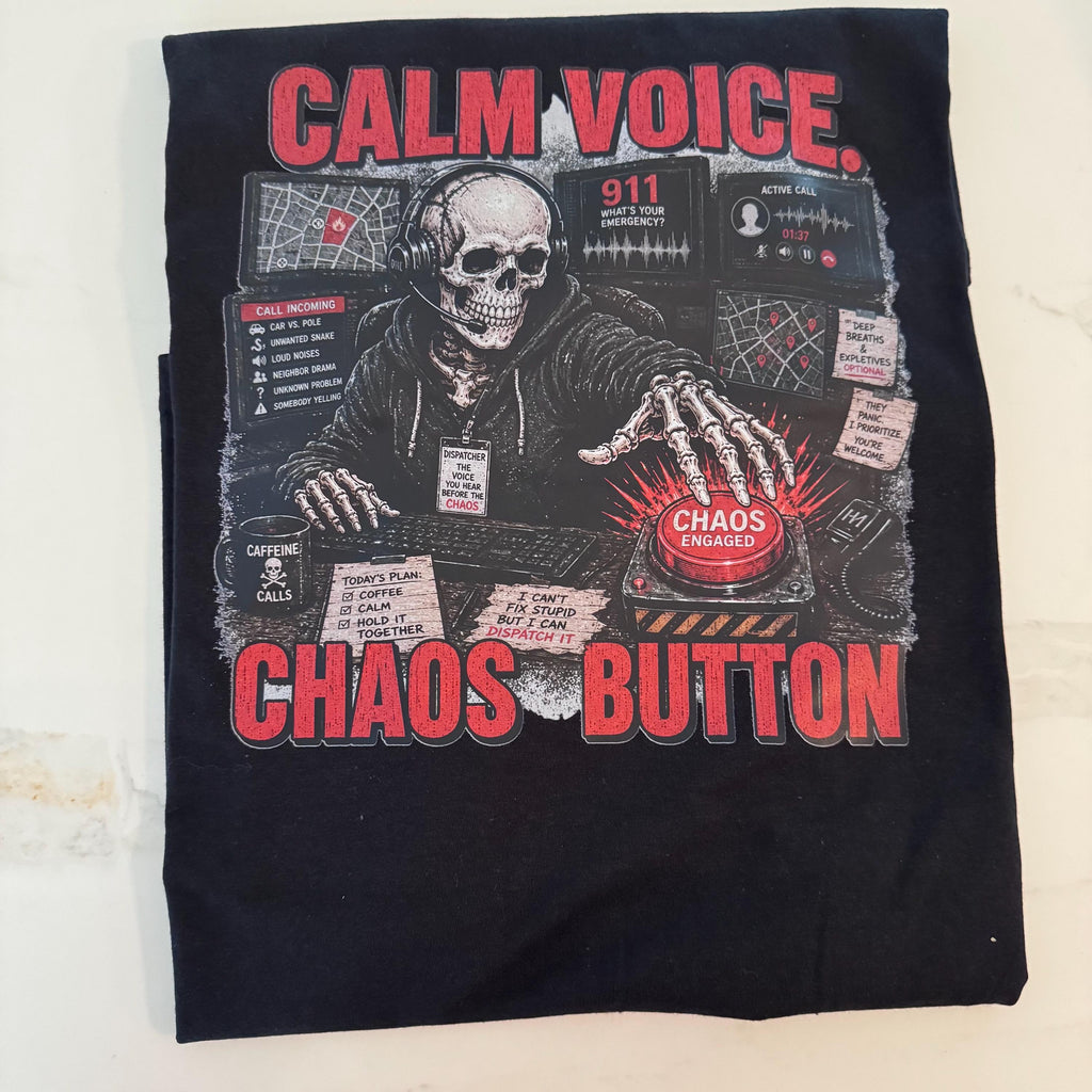 Calls, Stickies and Panic Dispatcher Skeleton Shirt