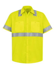 Red Kap SS24HV Men's High Visibility Safety Short Sleeve Work Shirt