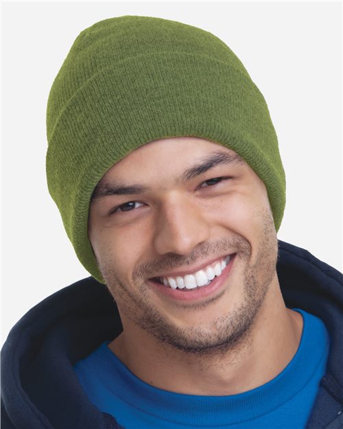Bayside 3825 USA-Made 12'' Knit Cuffed Beanie