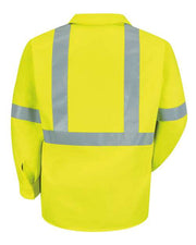 Red Kap SS14HV Men's High Visibility Safety Long Sleeve Work Shirt