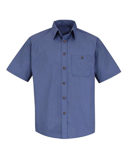 Red Kap SP84 Men's Mini-Plaid Uniform Short Sleeve Shirt