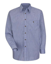 Red Kap SP74 Men's Mini-Plaid Uniform Long Sleeve Shirt