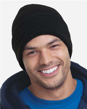 Bayside 3825 USA-Made 12'' Knit Cuffed Beanie