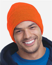 Bayside 3825 USA-Made 12'' Knit Cuffed Beanie