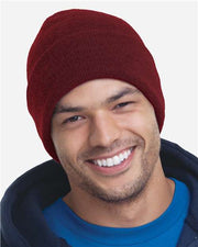 Bayside 3825 USA-Made 12'' Knit Cuffed Beanie