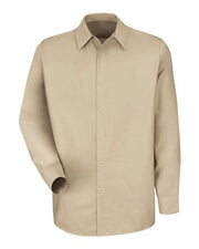 Red Kap SP16 Men's Specialized Pocketless Poplin Long Sleeve Work Shirt