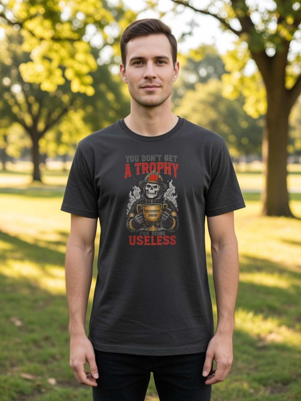 You Don’t Get a Trophy Firefighter Skeleton Shirt
