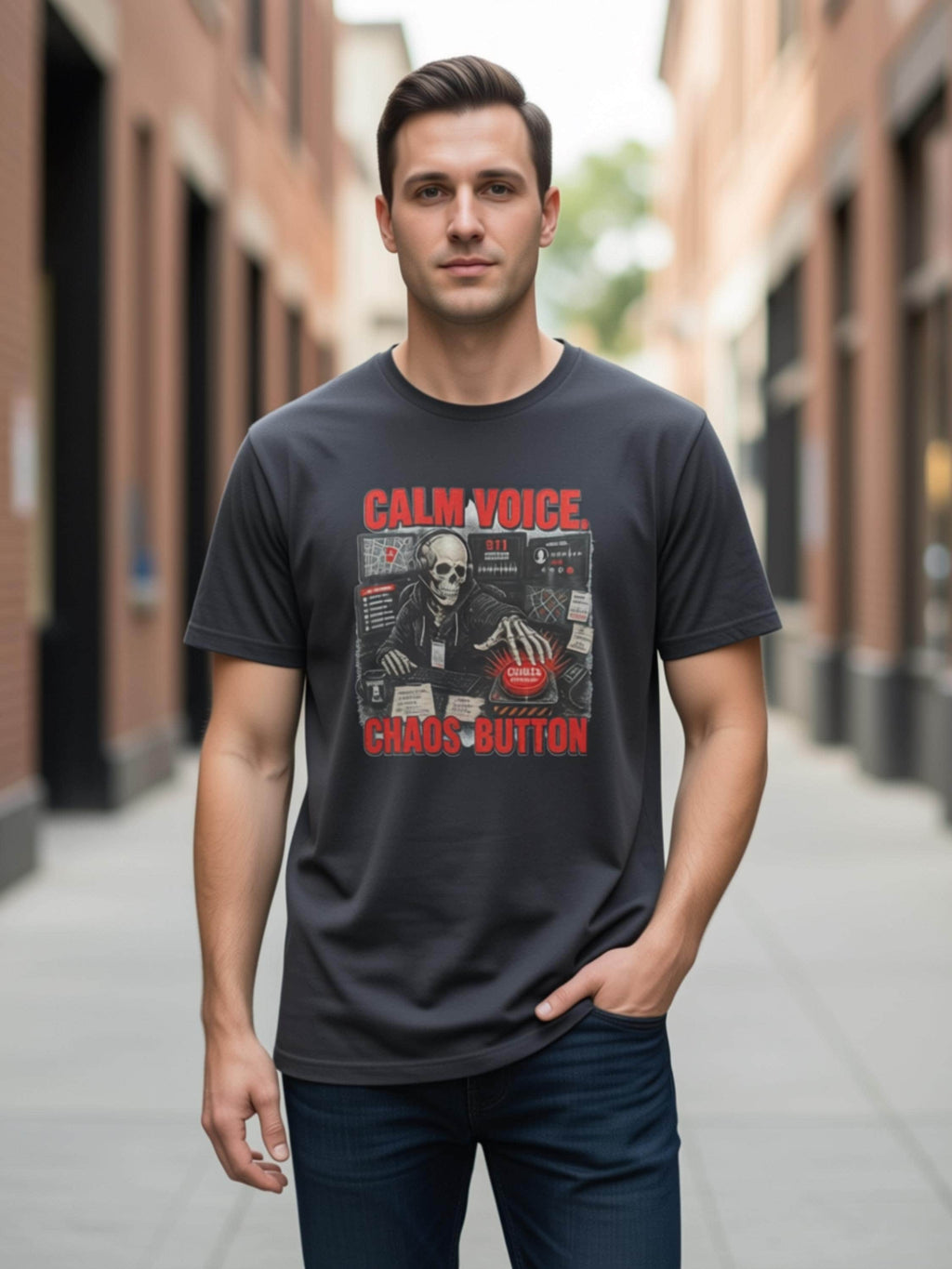 Calls, Stickies and Panic Dispatcher Skeleton Shirt
