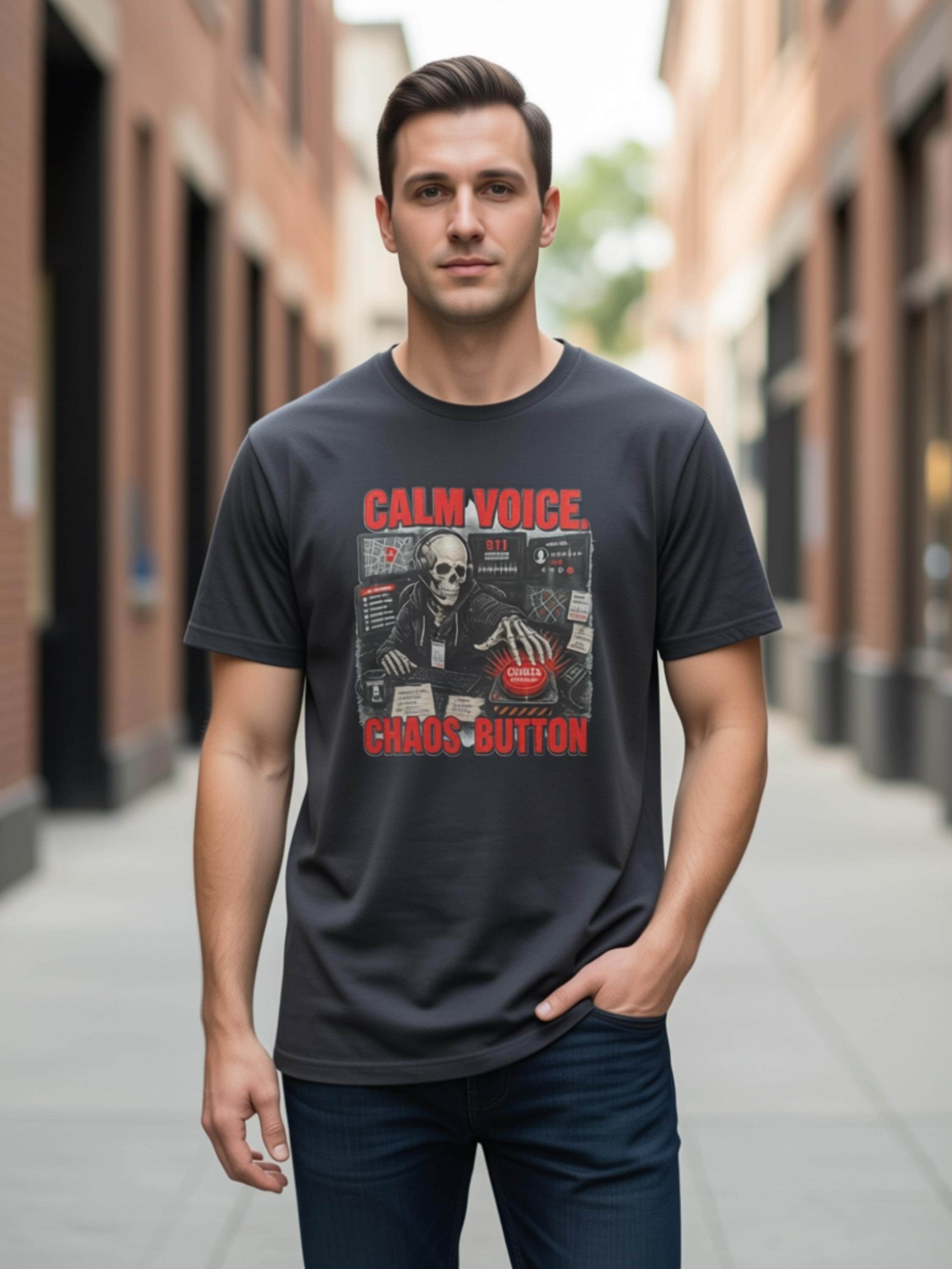 Calls, Stickies and Panic Dispatcher Skeleton Shirt