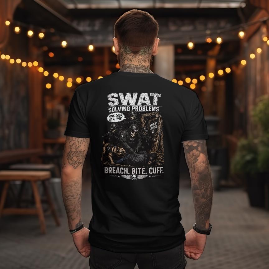 SWAT Breach Bite Cuff Shirt, Police K9 Tactical Team Tee