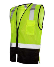 Kishigo 1509 Unisex Black Bottom Mesh Class 2 Vest
