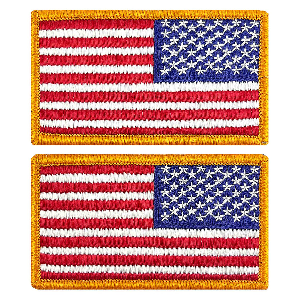 FLAG PATCH: UNITED STATES OF AMERICA - HOOK CLOSURE GOLD EDGE REVERSED by Vanguard