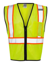 Kishigo 1527-1528 Unisex Economy Contrasting Vest with Zippered Front