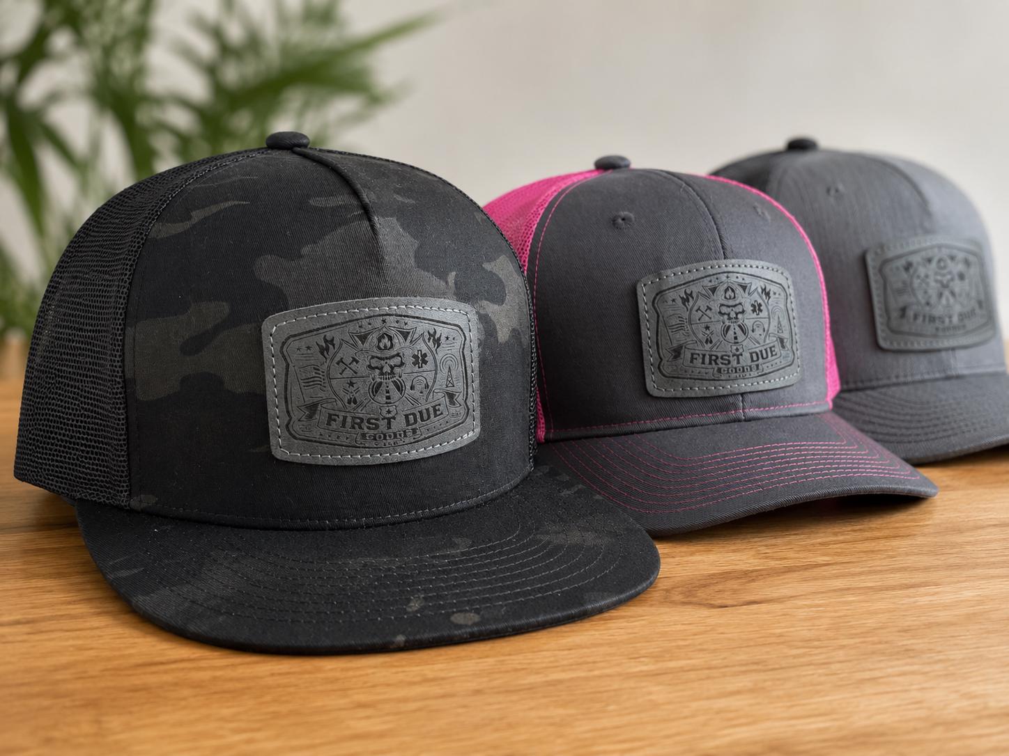 Custom Laser-Engraved Leather Patch Trucker Hat