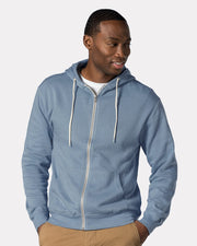 MV Sport 2349 Unisex Retro Heather Full-Zip Hooded Sweatshirt