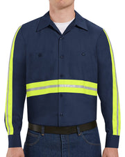 Red Kap SP14E Men's Industrial Enhanced-Visibility Long Sleeve Work Shirt