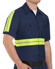 Red Kap SP24E Men's Enhanced Visibility Industrial Work Shirt