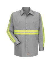 Red Kap SC30E Men's Enhanced Visibility Long Sleeve Cotton Work Shirt